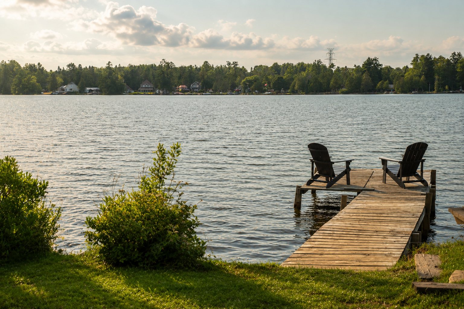 Private dock on the lake